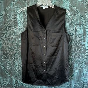 Antonio Melani Black Satin-like Tank Top